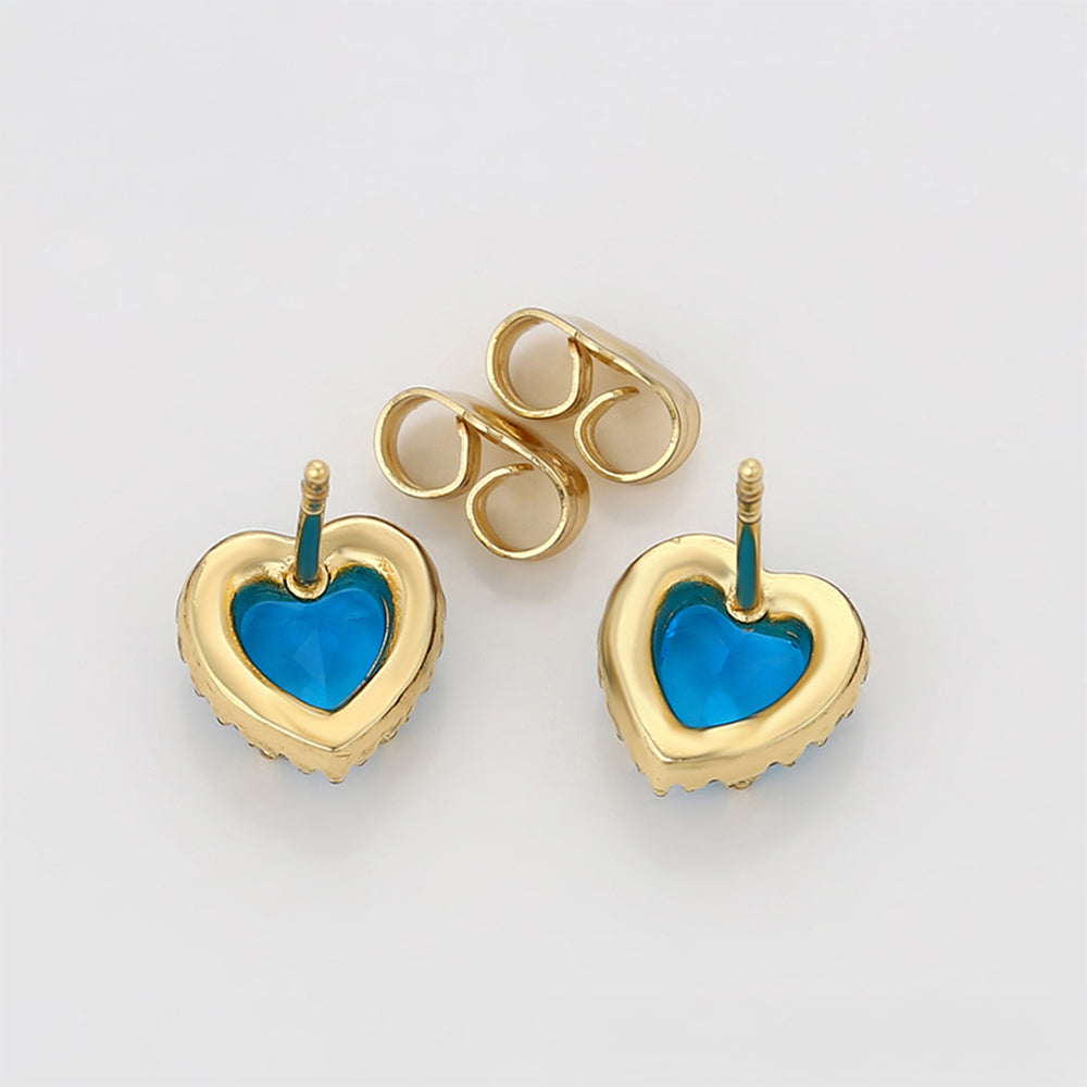 Kolczyki pozłacane z niebieskim kryształem emporia®