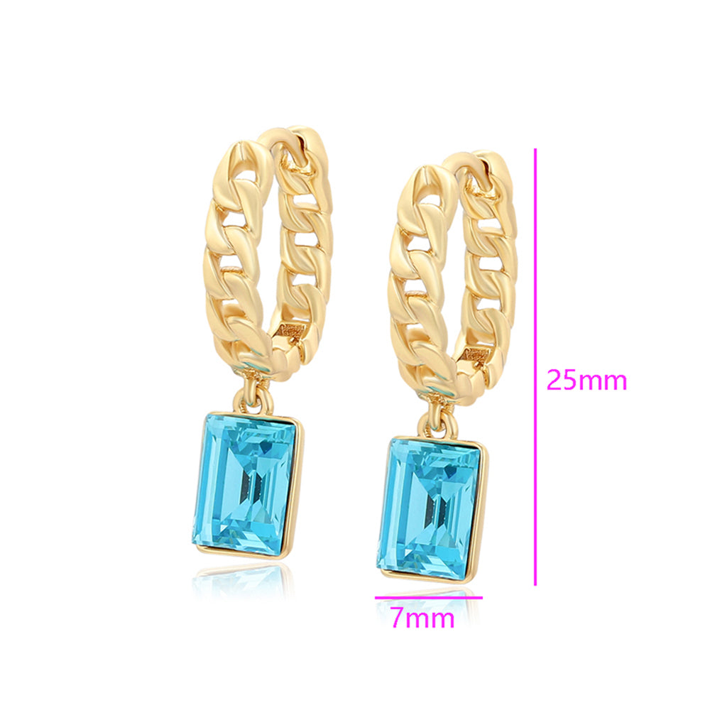 Kolczyki pozłacane z niebieskim kryształem emporia® 2 