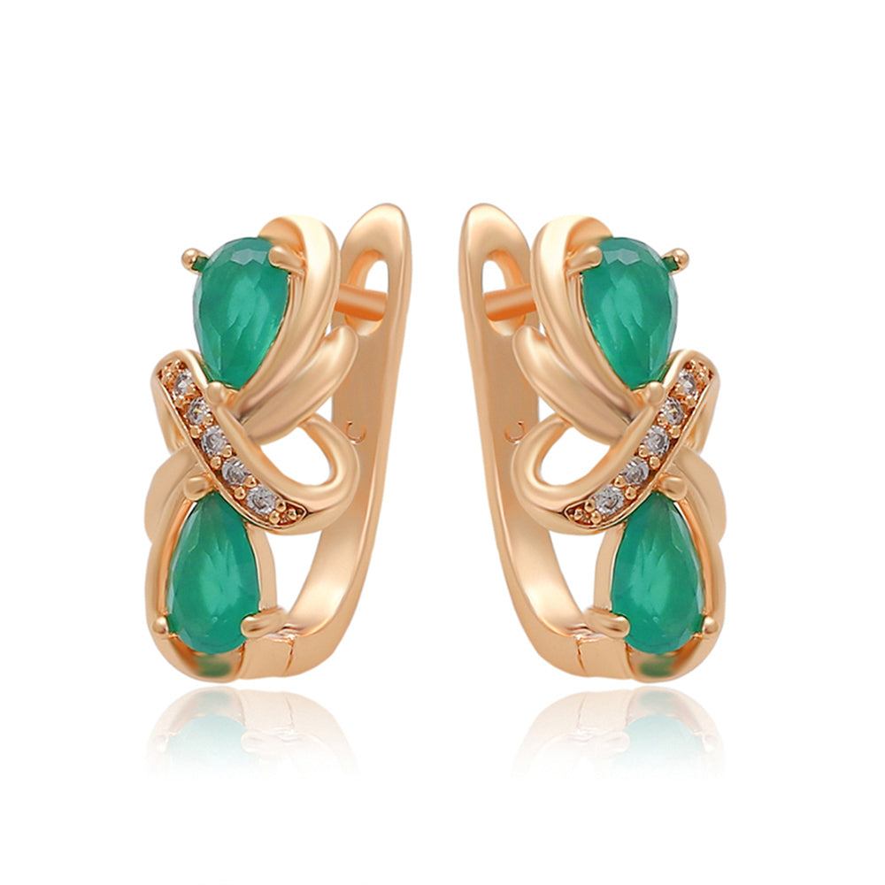 Kolczyki pozłacane z zielonym kryształem emporia® 1 