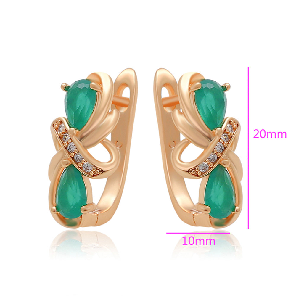 Kolczyki pozłacane z zielonym kryształem emporia® 2 