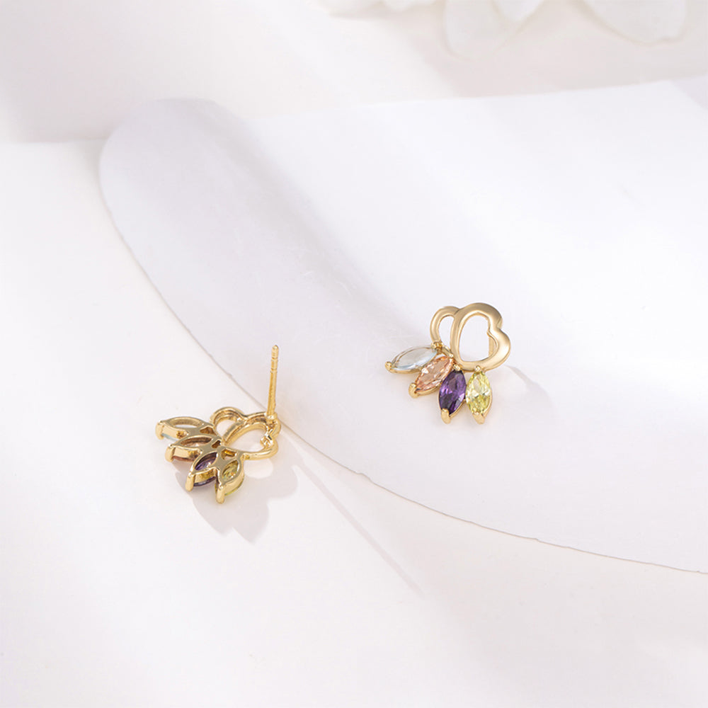 Zestaw pozłacane z purpurowym kryształem emporia® i białym kryształem emporia® ( Kolczyki+Zawieszka ) 5 