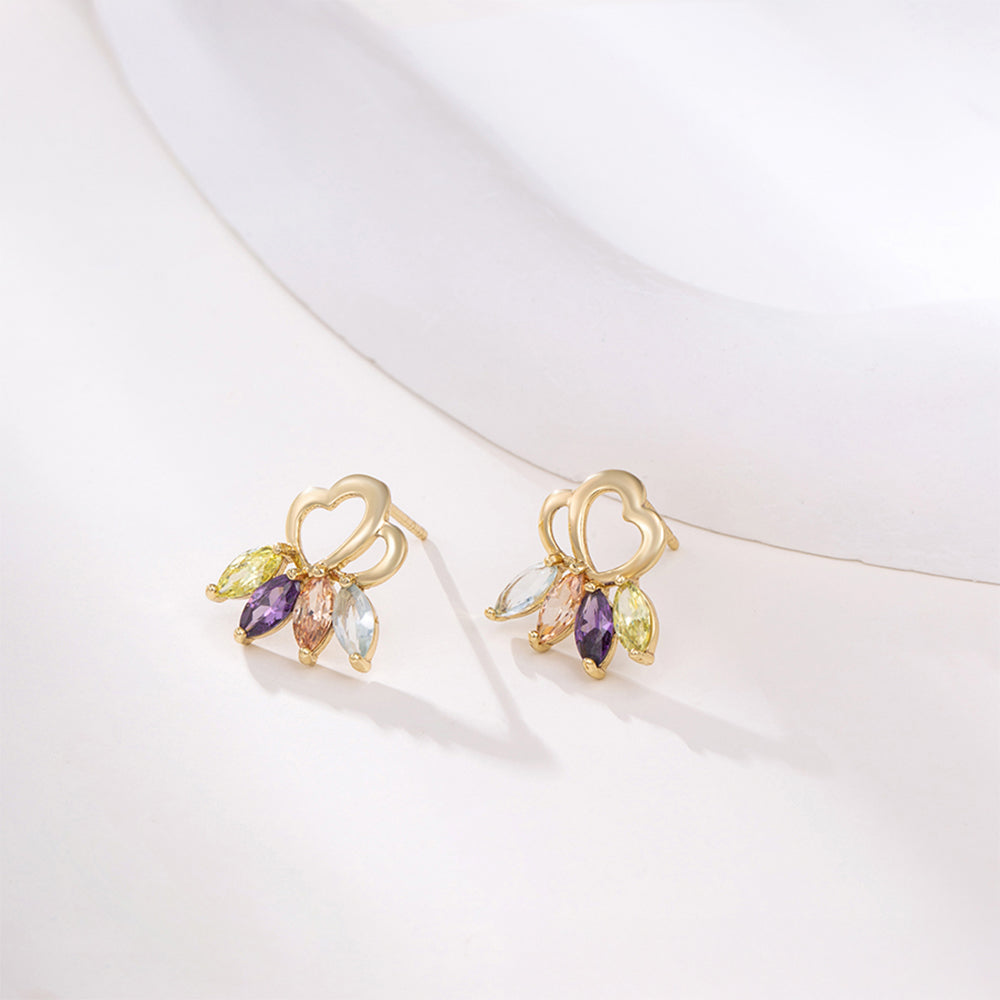 Zestaw pozłacane z purpurowym kryształem emporia® i białym kryształem emporia® ( Kolczyki+Zawieszka ) 6 