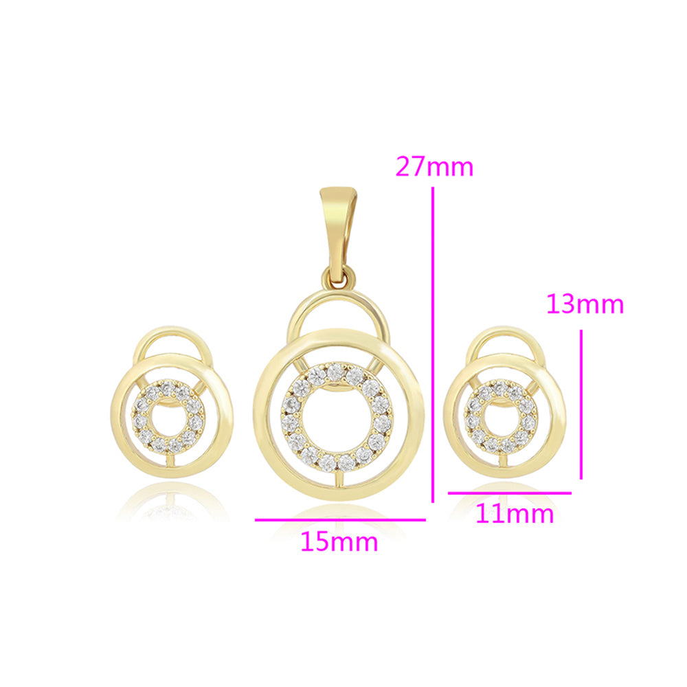 Zestaw pozłacane z białym kryształem emporia® ( Kolczyki+Zawieszka ) 2 