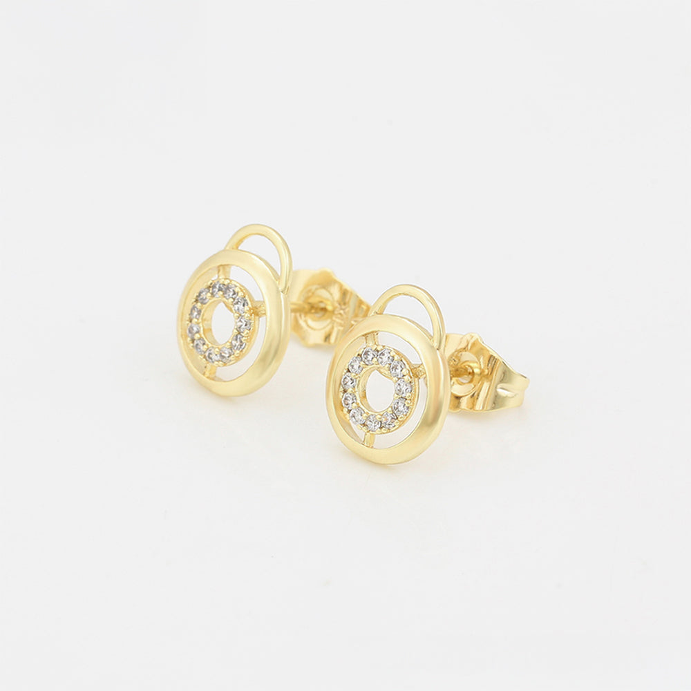 Zestaw pozłacane z białym kryształem emporia® ( Kolczyki+Zawieszka ) 5 