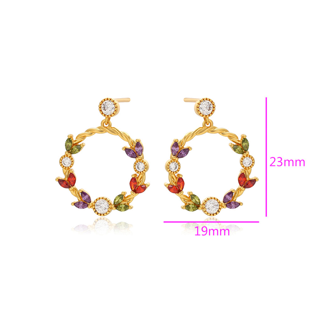 Kolczyki pozłacane z czerwonym kryształem emporia® i białym kryształem emporia® 3 