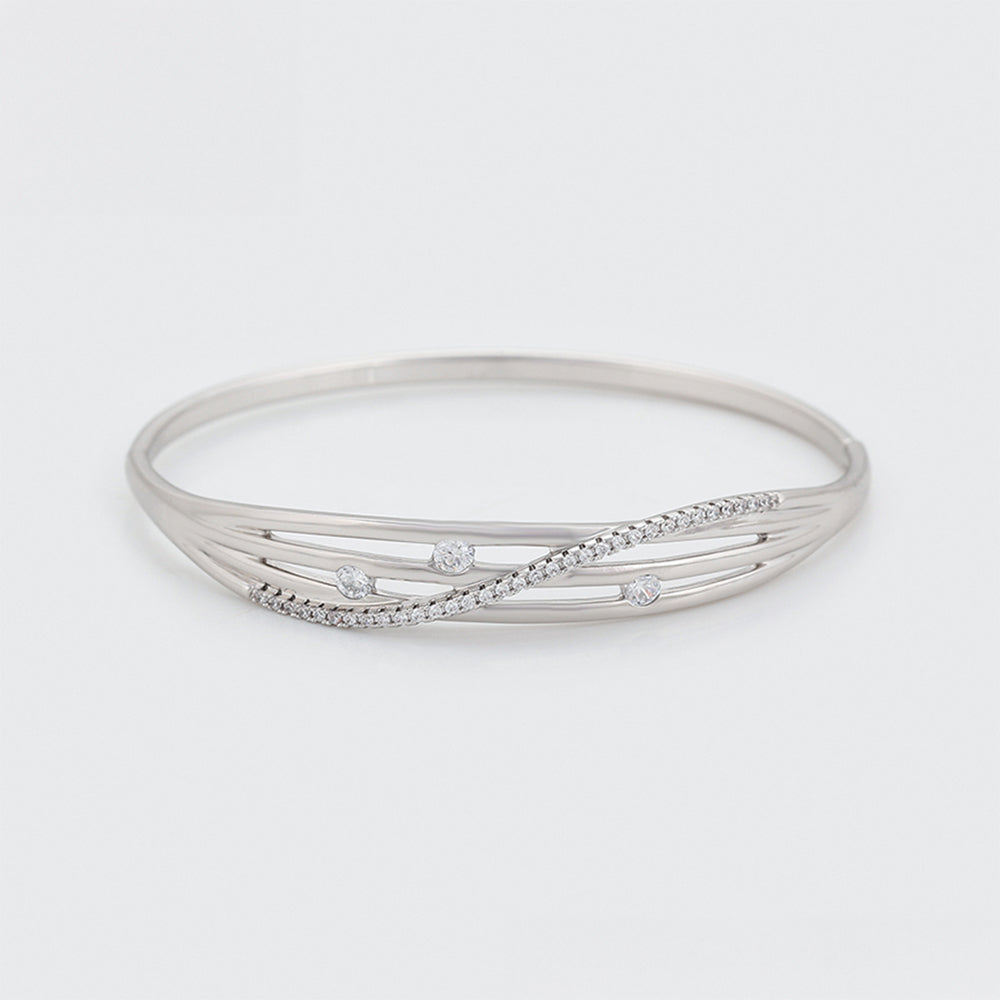 Bransoletka pozłacana z białym kryształem emporia® 5 