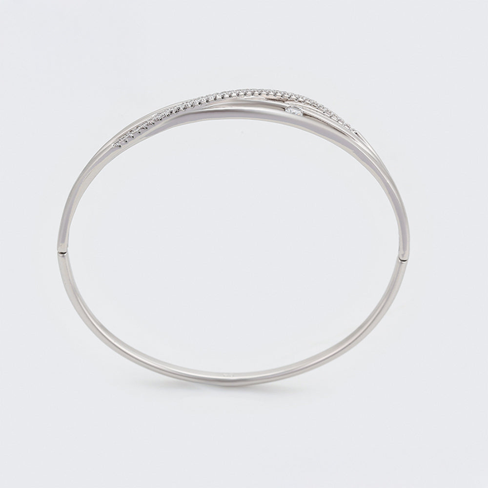 Bransoletka pozłacana z białym kryształem emporia®