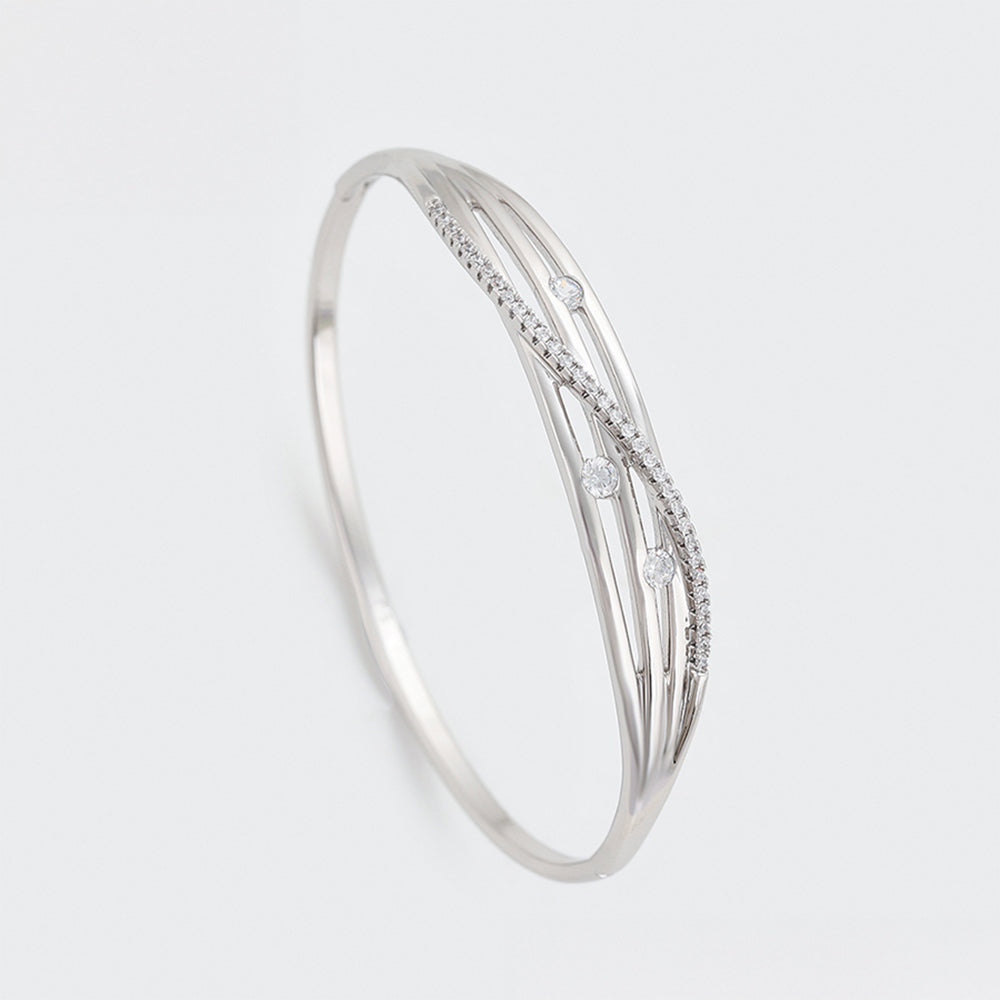 Bransoletka pozłacana z białym kryształem emporia®