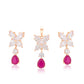 Zestaw pozłacane z różowym kryształem emporia® i białym kryształem emporia® ( Kolczyki+Zawieszka )
