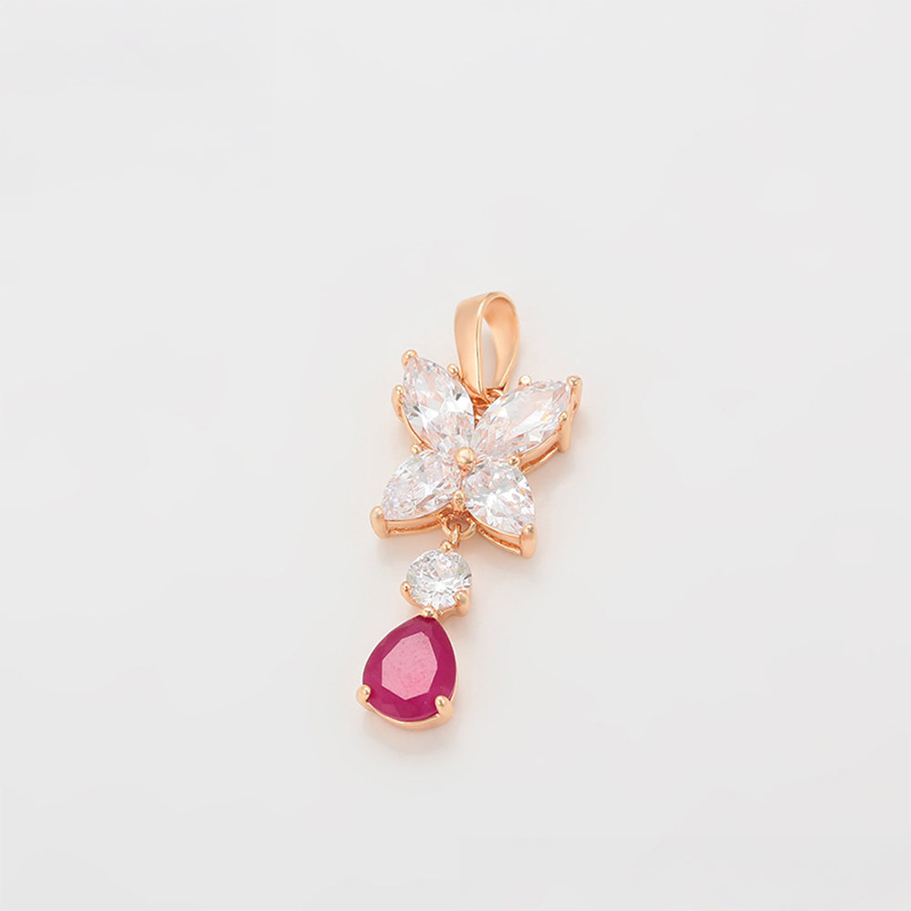 Zestaw pozłacane z różowym kryształem emporia® i białym kryształem emporia® ( Kolczyki+Zawieszka ) 8 