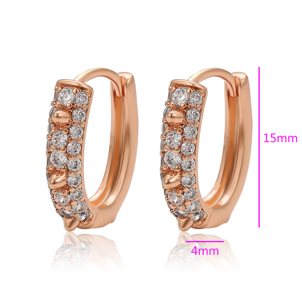 Kolczyki pozłacane z białym kryształem emporia®