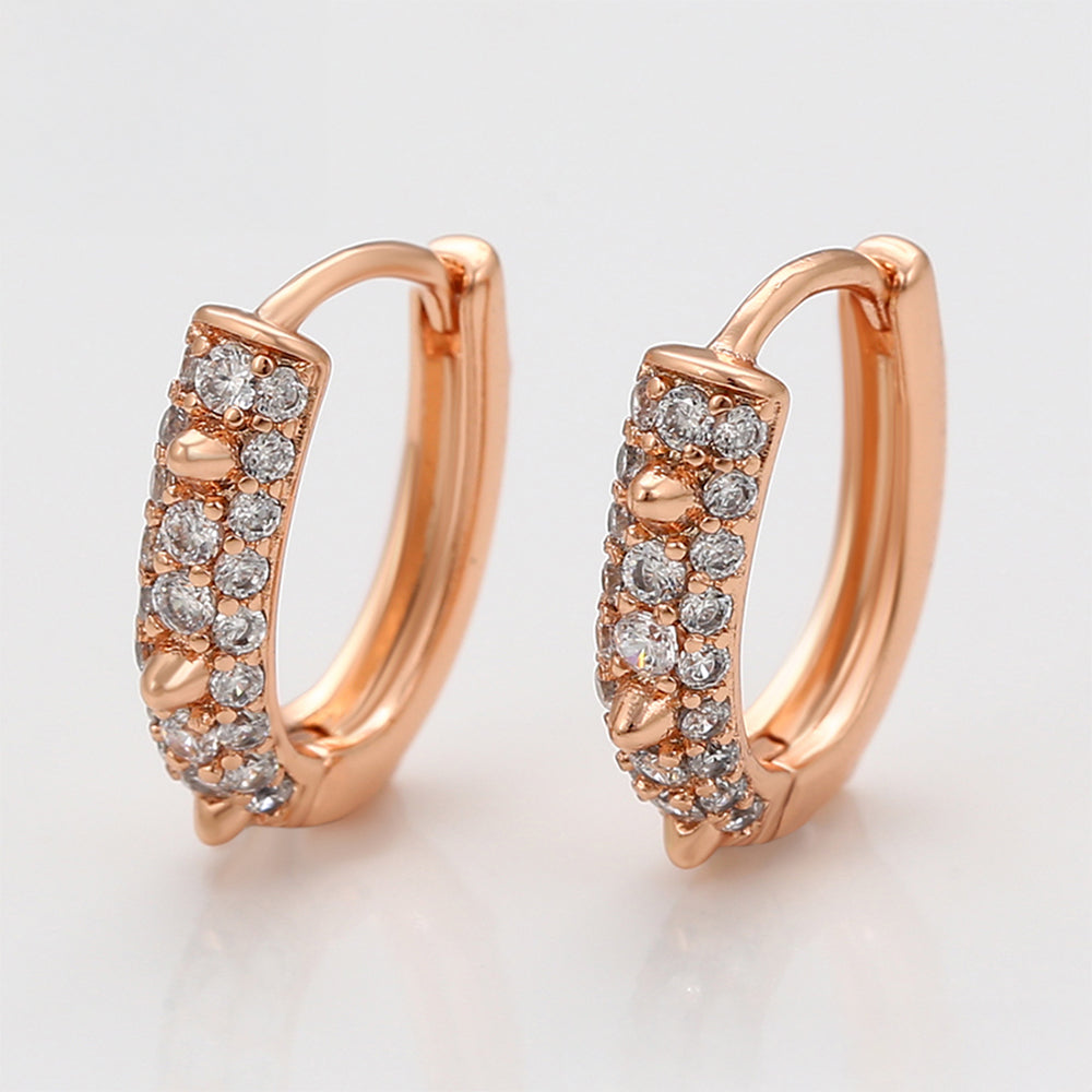 Kolczyki pozłacane z białym kryształem emporia®