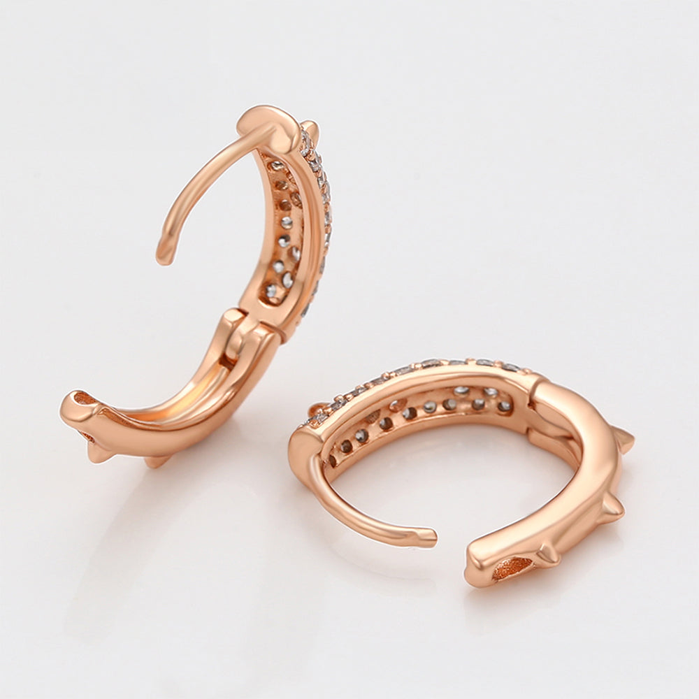 Kolczyki pozłacane z białym kryształem emporia®