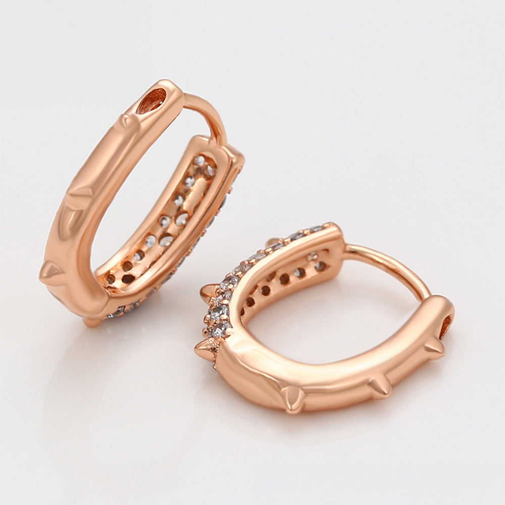 Kolczyki pozłacane z białym kryształem emporia®