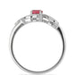 Pierścionek ze srebra próby 925 z malgaskim rubinem i białym topazem