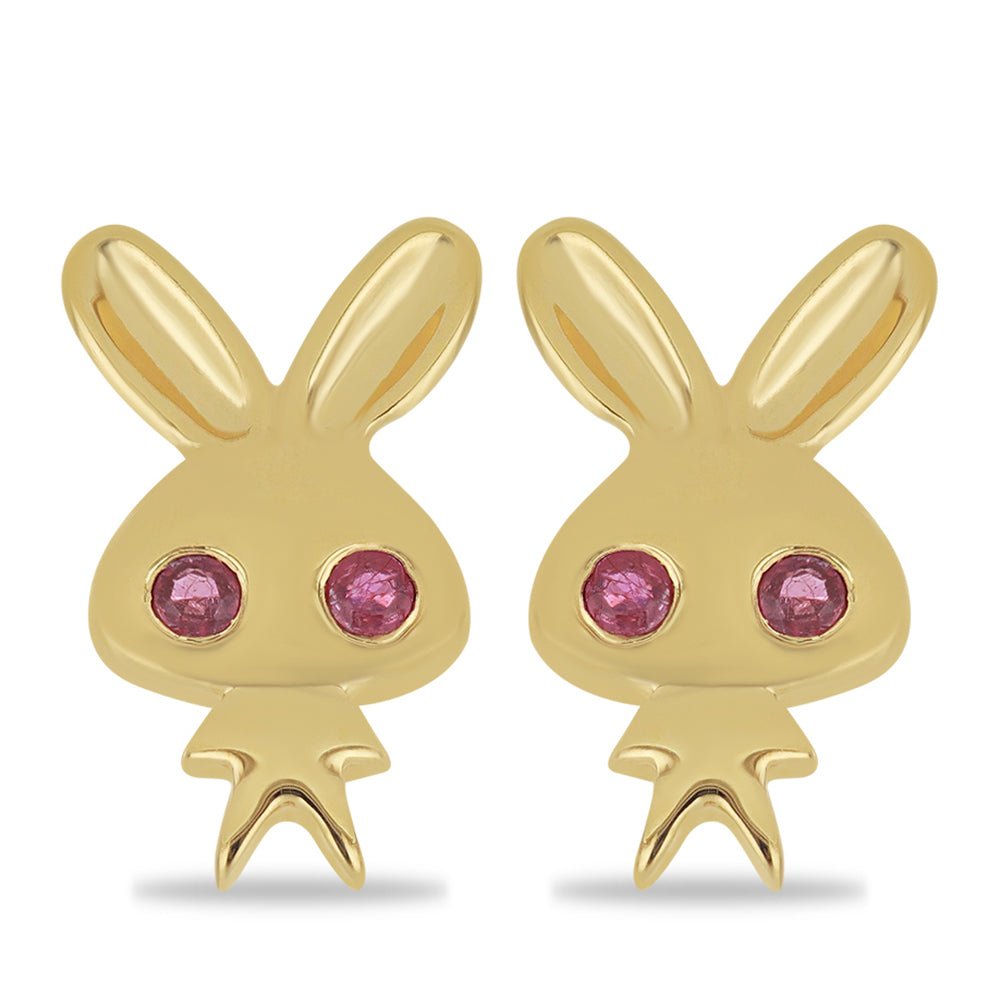 Kolczyki srebrne pozłacane z malgaskim rubinem 1 