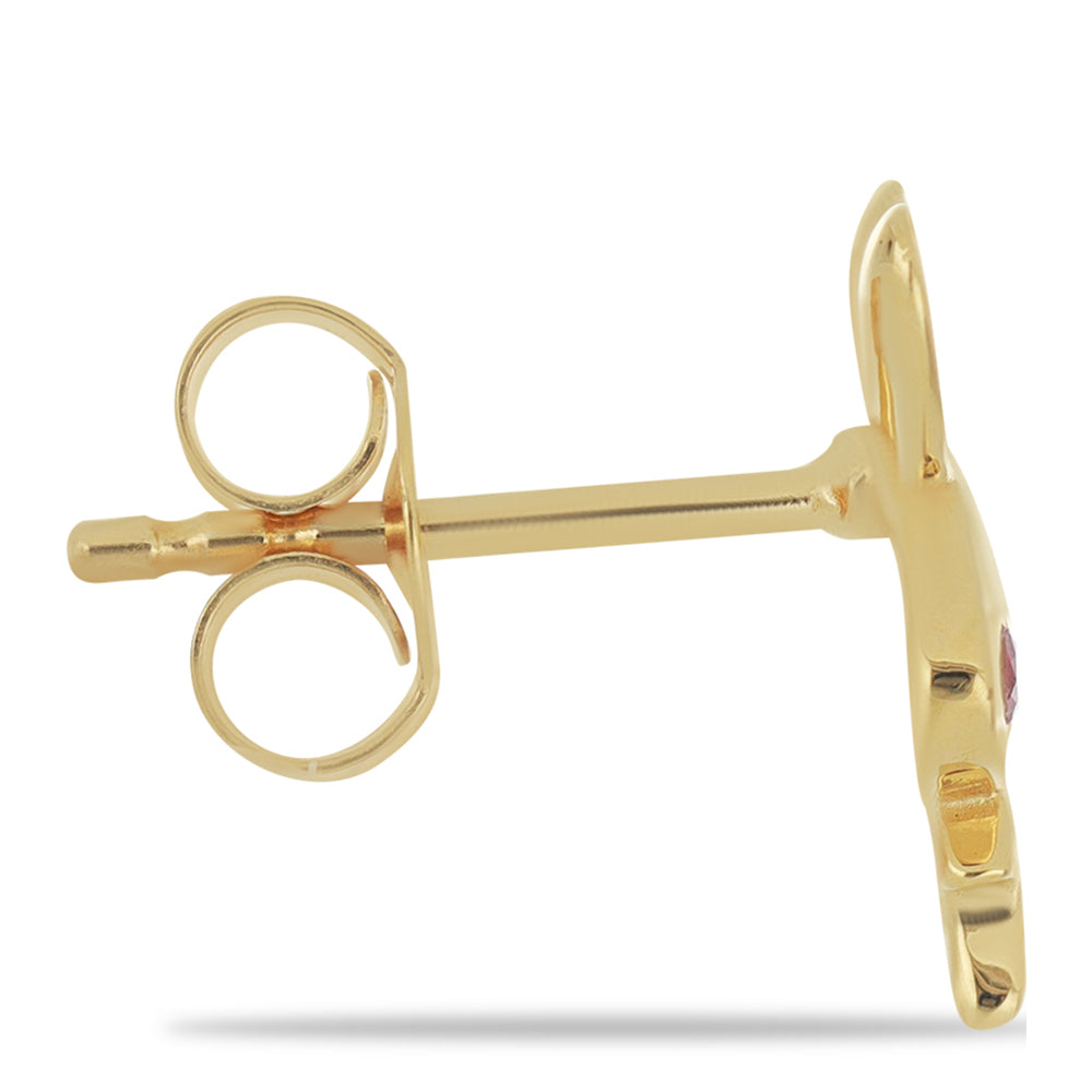 Kolczyki srebrne pozłacane z malgaskim rubinem