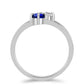 Pierścionek ze srebra próby 925 z australijskim niebieskim szafirem i białym topazem