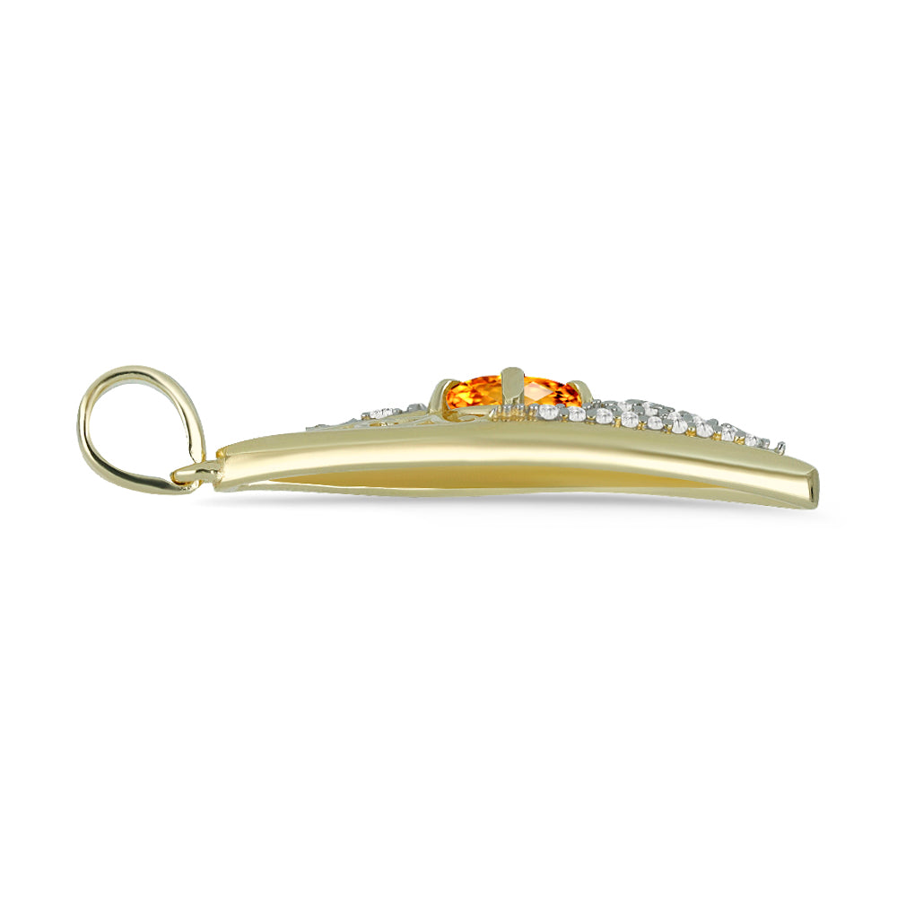 Zawieszka srebrna pozłacana z cytrynem rio golden i białym topazem 2 