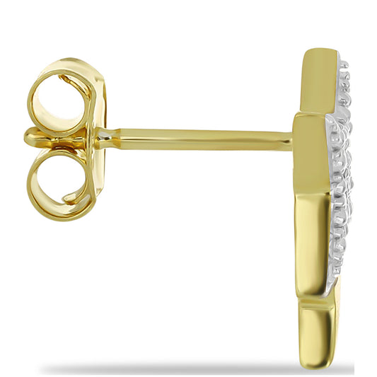 Kolczyki srebrne pozłacane z białym diamentem