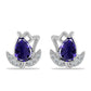 Kolczyki ze srebra próbe 925 z iolitem i białym topazem