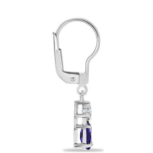 Kolczyki ze srebra próbe 925 z iolitem i białym topazem