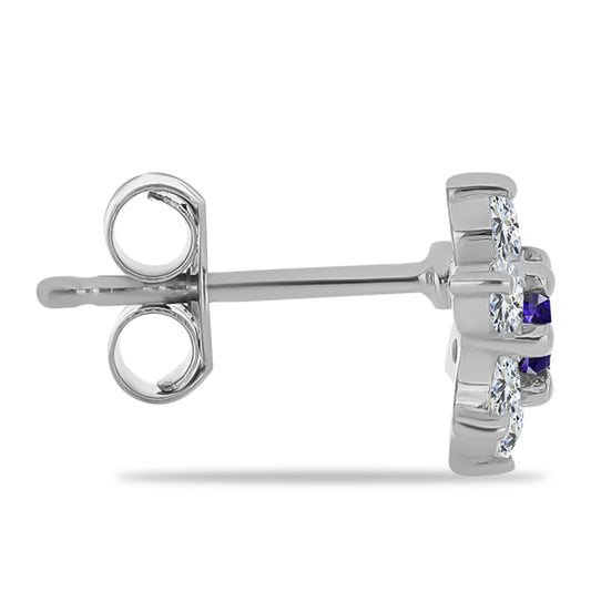 Kolczyki ze srebra próbe 925 z iolitem i białym topazem