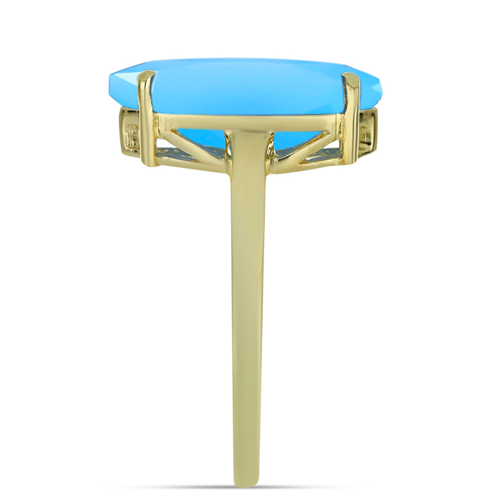 Pierścionek srebrny pozłacany z chaledonem