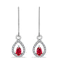 Kolczyki ze srebra próbe 925 z czerwonym agatem i białym topazem