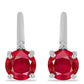 Kolczyki ze srebra próbe 925 z czerwonym agatem i białym topazem