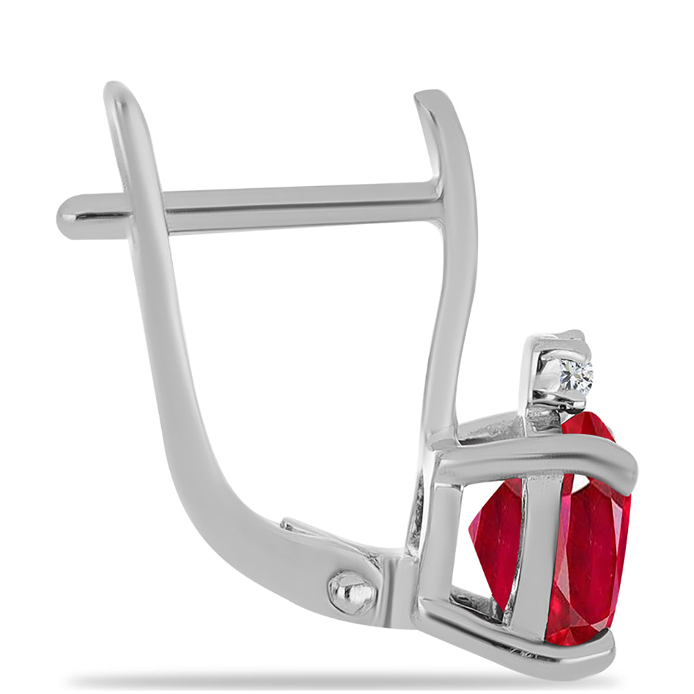 Kolczyki ze srebra próbe 925 z czerwonym agatem i białym topazem 2 