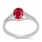 Pierścionek ze srebra próby 925 z czerwonym agatem i białym topazem