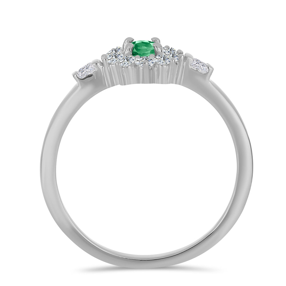 Pierścionek ze srebra próby 925 z naturalnym aleksandrytem i białym topazem