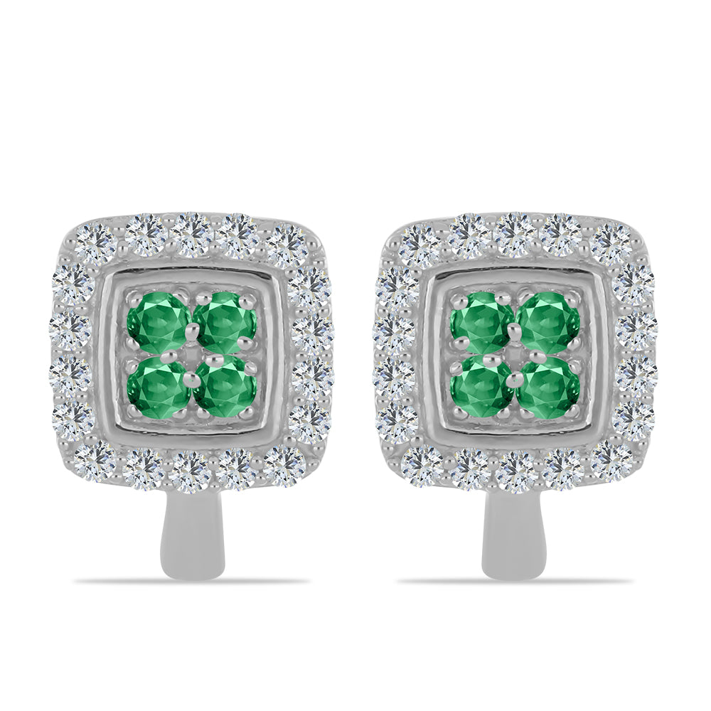 Kolczyki ze srebra próbe 925 z naturalnym aleksandrytem i białym topazem 1 