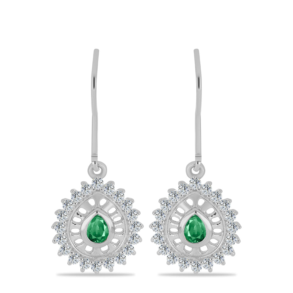 Kolczyki ze srebra próbe 925 z naturalnym aleksandrytem i białym topazem 1 