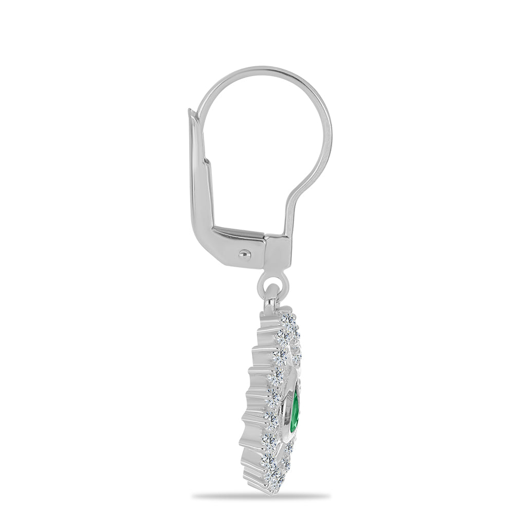 Kolczyki ze srebra próbe 925 z naturalnym aleksandrytem i białym topazem 2 