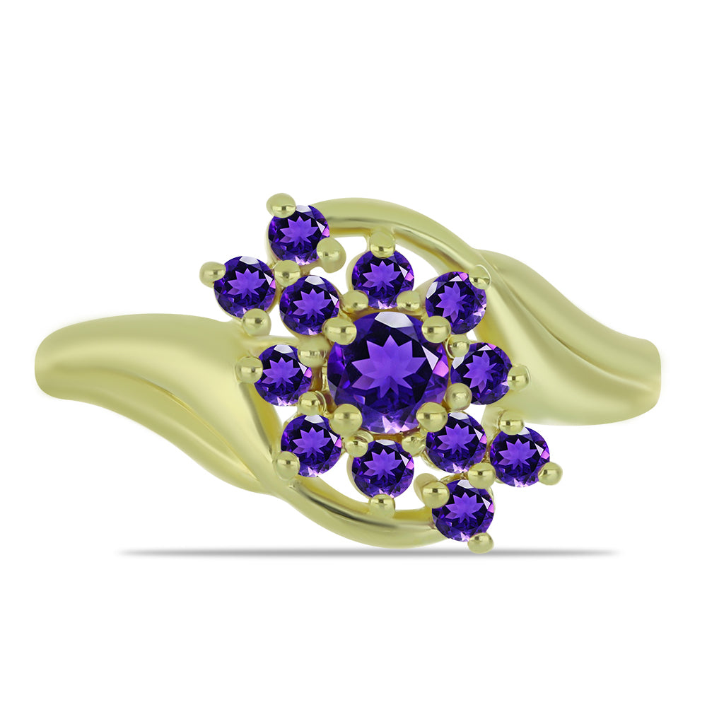 Pierścionek srebrny pozłacany z marokańskim ametystem 1 