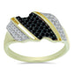 Pierścionek srebrny pozłacany z czarnym spinelem i białym topazem