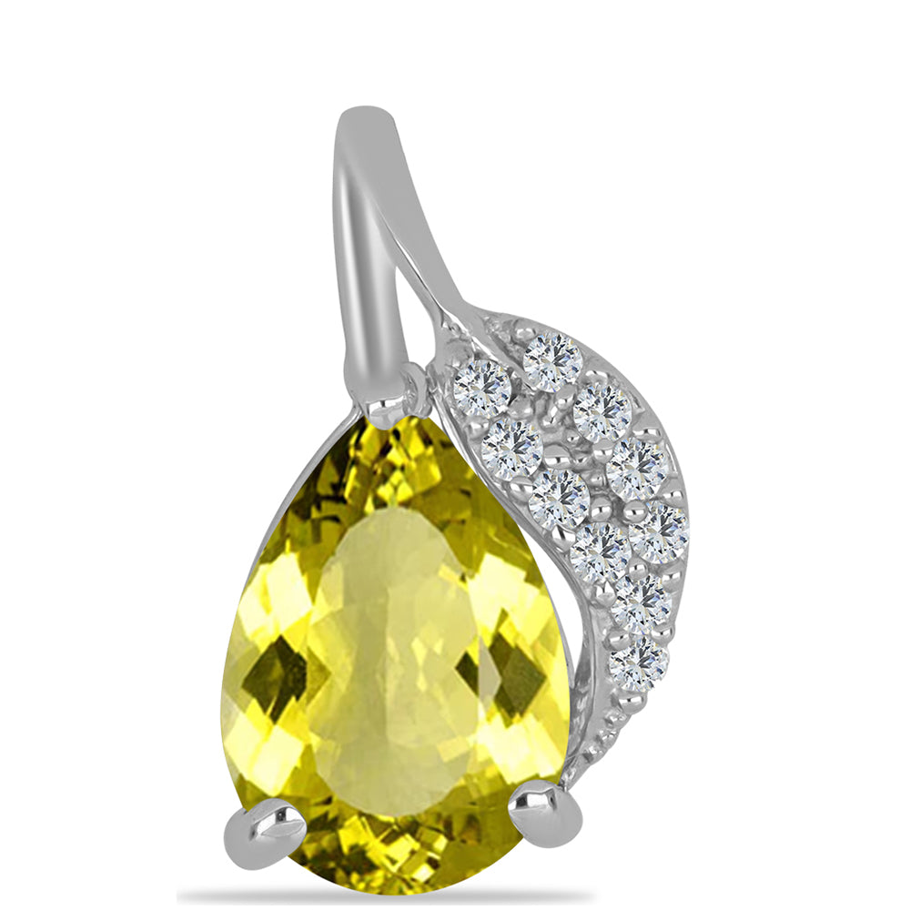 Zawieszka ze srebra próba 925 z topazem cytrynowym i białym topazem