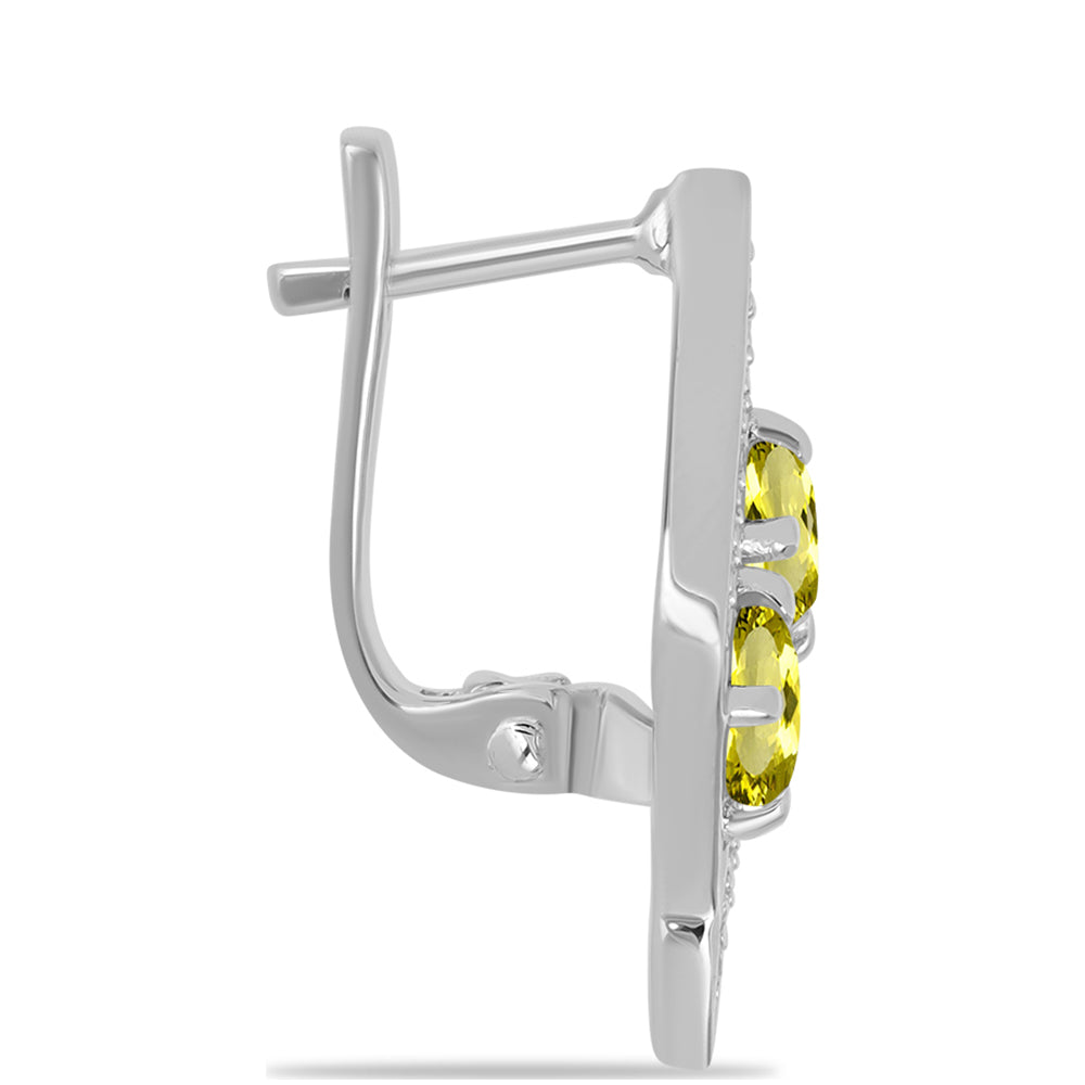 Kolczyki ze srebra próbe 925 z topazem cytrynowym i białym topazem