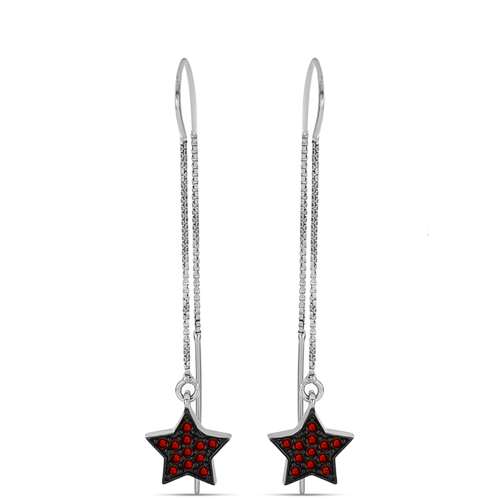 Kolczyki ze srebra próbe 925 z granatem