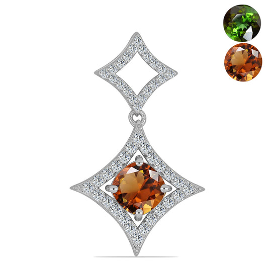 Zawieszka ze srebra próba 925 z certyfikowanym anatolijskim zultanitem hodowanym w laboratorium i białym topazem