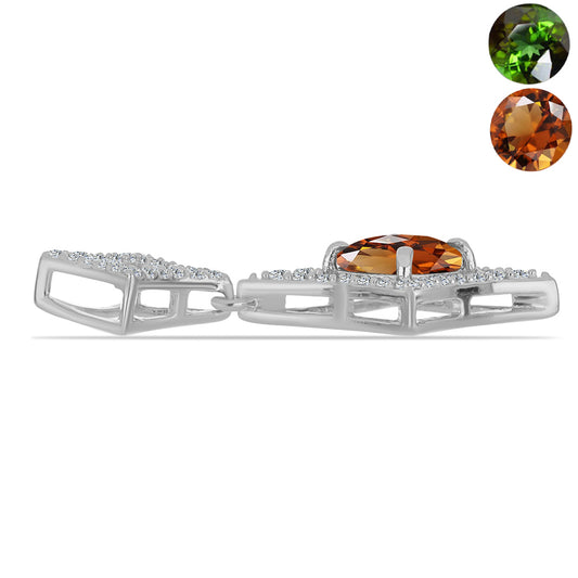 Zawieszka ze srebra próba 925 z certyfikowanym anatolijskim zultanitem hodowanym w laboratorium i białym topazem