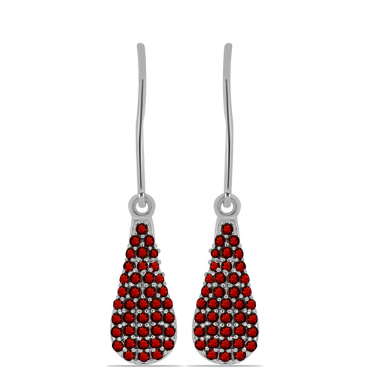 Kolczyki ze srebra próbe 925 z granatem