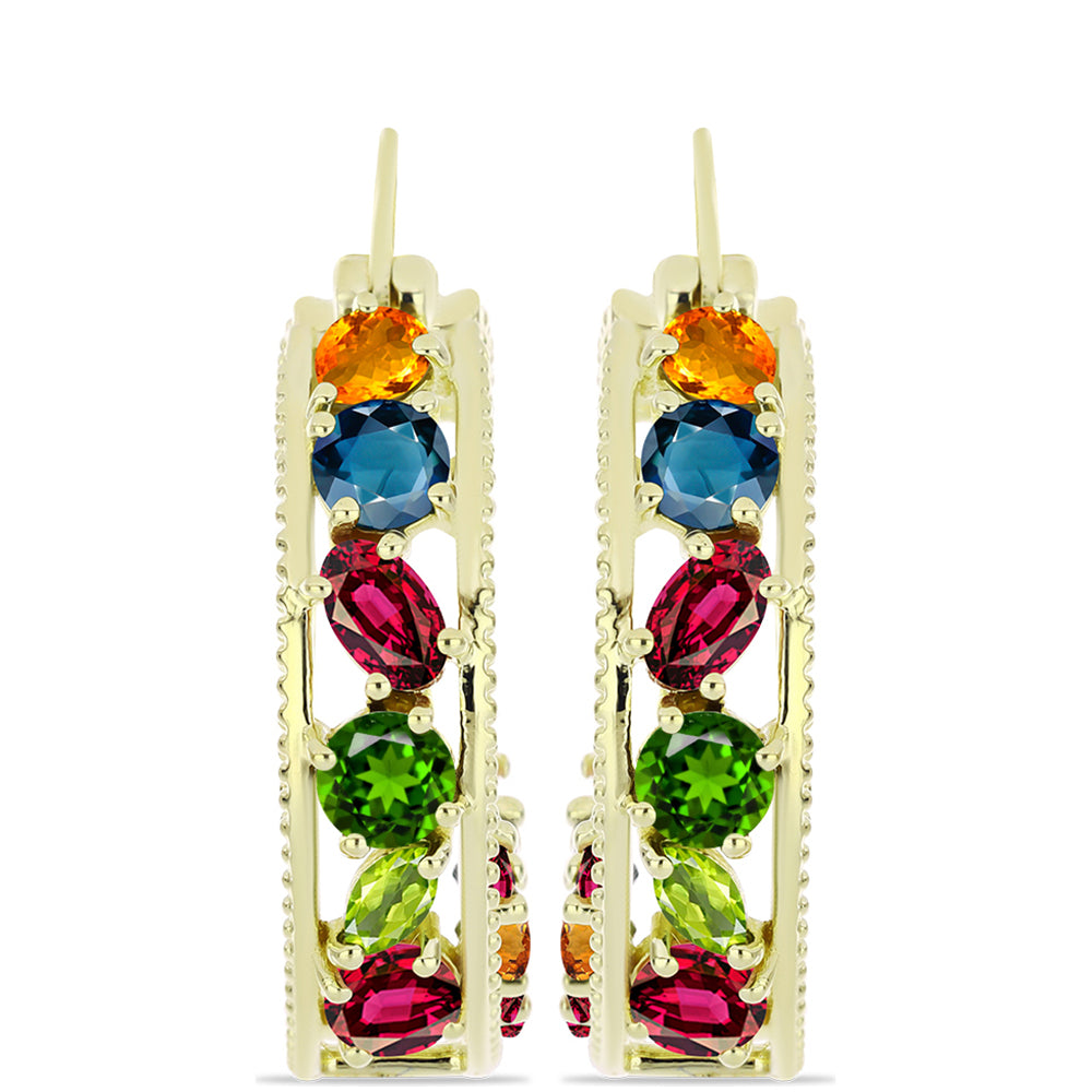 Kolczyki srebrne pozłacane z turmalinem 2 