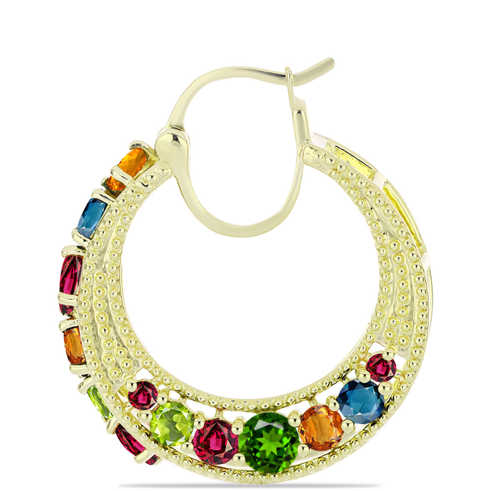 Kolczyki srebrne pozłacane z turmalinem 1 