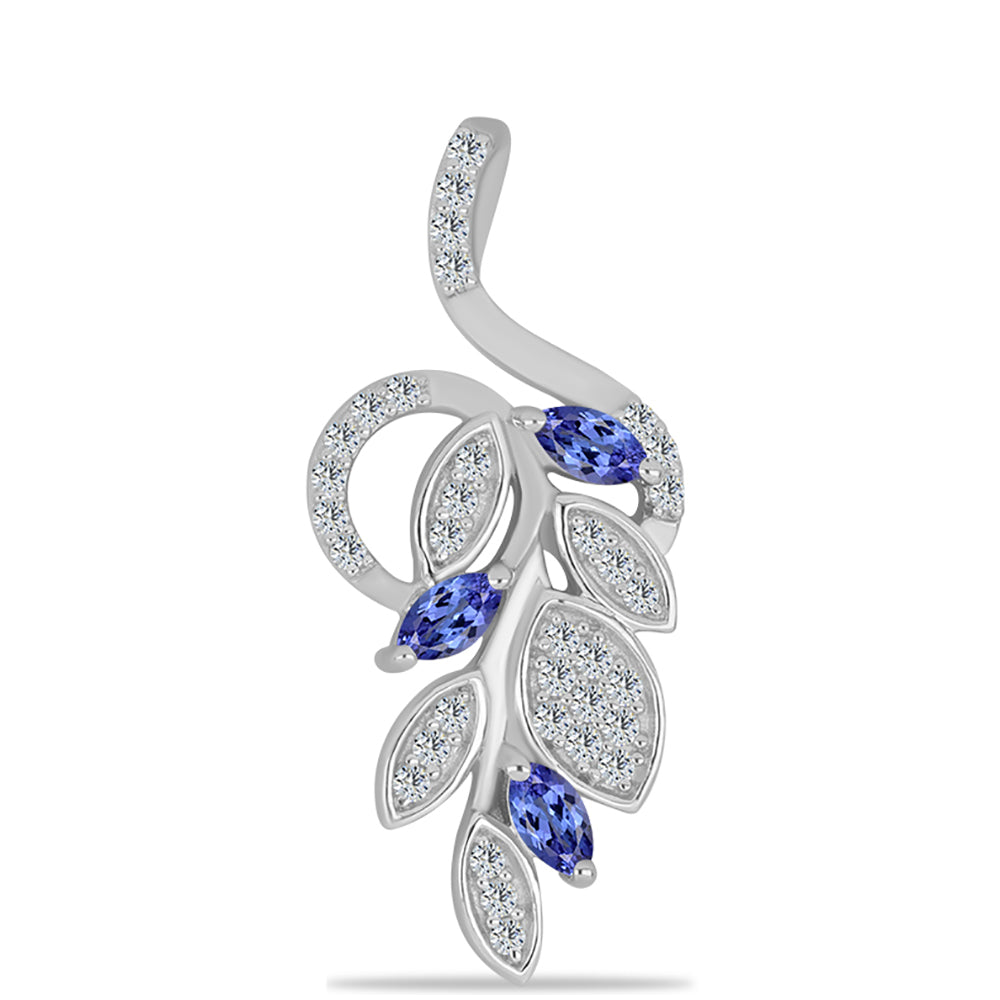 Zawieszka ze srebra próba 925 z tanzanitem i białym topazem 1 