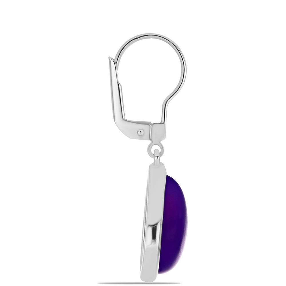 Kolczyki ze srebra próbe 925 z purpurowym jadeitem 2 