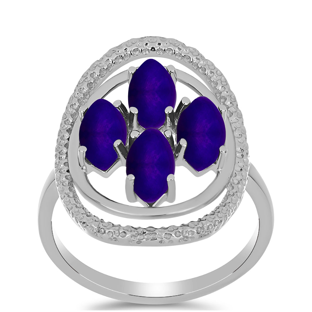 Pierścionek ze srebra próby 925 z purpurowym jadeitem 3 