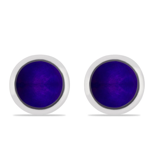 Kolczyki ze srebra próbe 925 z purpurowym jadeitem